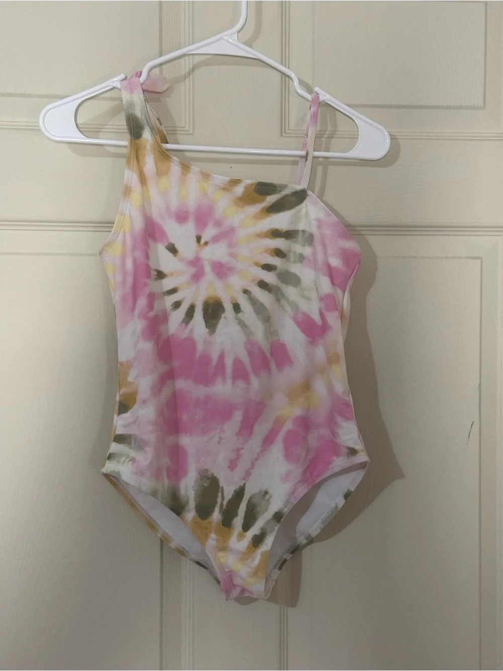 Arizona Jean Company Pink, Yellow & Green Tie-Dye Kids One-Piece Swimsuit